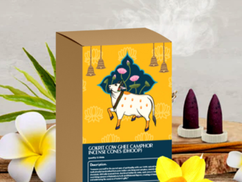 GOKRIT COW GHEE CAMPHOR INCENSE CONES (DHOOP) (PACK OF 2)