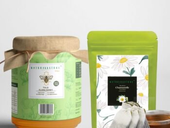 NaturalleTrue Chamomile Tea Sachet & Tulsi Honey Combo – 30g Herbal Tea + 250g Pure Tulsi Honey