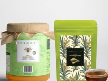 NaturalleTrue Lemongrass Mint Tea & Tulsi Honey Combo – 75g Lemongrass Mint Tea + 250g Pure Tulsi Honey