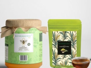 NaturalleTrue Lemongrass Mint Tea & Tulsi Honey Combo – 75g Herbal Tea + 250g Pure Tulsi Honey